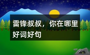 雷鋒叔叔，你在哪里好詞好句