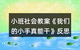 小班社會(huì)教案《我們的小手真能干》反思