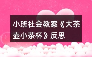 小班社會(huì)教案《大茶壺、小茶杯》反思