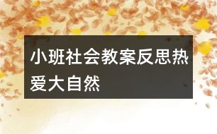 小班社會(huì)教案反思熱愛大自然