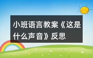 小班語(yǔ)言教案《這是什么聲音》反思