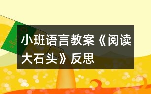 小班語言教案《閱讀大石頭》反思