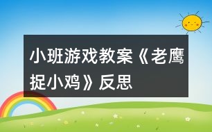 小班游戲教案《老鷹捉小雞》反思