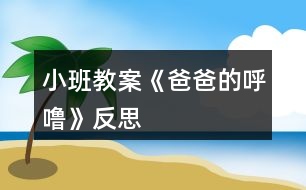 小班教案《爸爸的呼嚕》反思