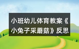 小班幼兒體育教案《小兔子采蘑菇》反思