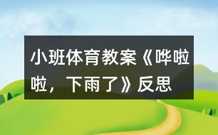 小班體育教案《嘩啦啦，下雨了》反思