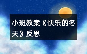 小班教案《快樂(lè)的冬天》反思