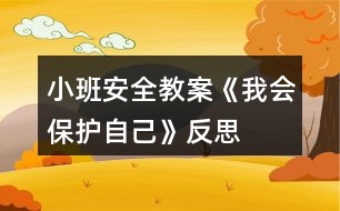 小班安全教案《我會保護自己》反思