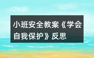 小班安全教案《學(xué)會自我保護》反思