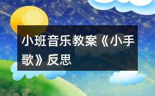 小班音樂教案《小手歌》反思