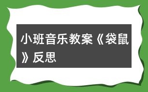 小班音樂教案《袋鼠》反思