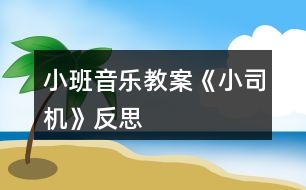 小班音樂教案《小司機》反思