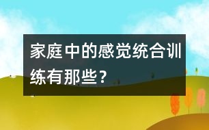 家庭中的感覺統(tǒng)合訓練有那些？