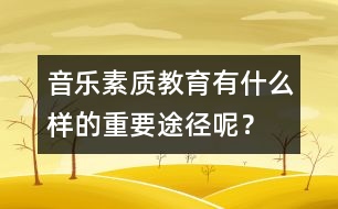 音樂素質教育有什么樣的重要途徑呢？