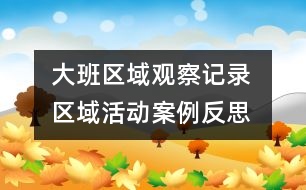 大班區(qū)域觀察記錄 ：區(qū)域活動案例反思