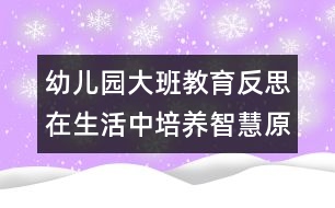 幼兒園大班教育反思：在生活中培養(yǎng)智慧（原創(chuàng)）