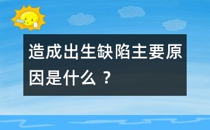 造成出生缺陷主要原因是什么 ？