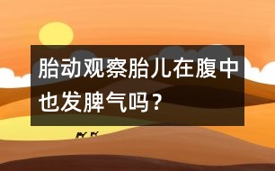 胎動觀察：胎兒在腹中也發(fā)脾氣嗎？