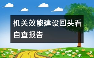 機關(guān)效能建設(shè)回頭看自查報告