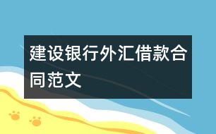 建設(shè)銀行外匯借款合同范文