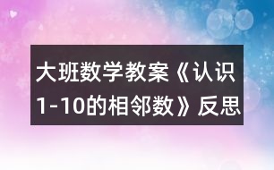 大班數(shù)學(xué)教案《認(rèn)識(shí)1-10的相鄰數(shù)》反思