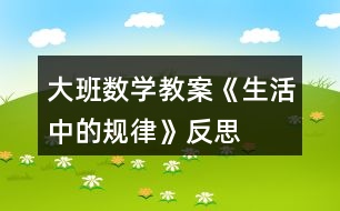 大班數(shù)學(xué)教案《生活中的規(guī)律》反思