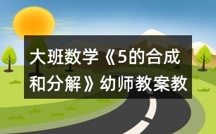 大班數(shù)學(xué)《5的合成和分解》幼師教案教學(xué)設(shè)計反思