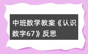 中班數(shù)學教案《認識數(shù)字6、7》反思