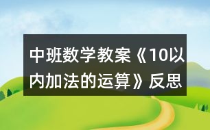 中班數(shù)學(xué)教案《10以內(nèi)加法的運(yùn)算》反思