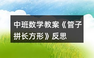 中班數(shù)學(xué)教案《管子拼長方形》反思