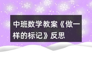 中班數(shù)學教案《做一樣的標記》反思