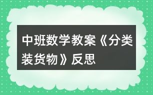 中班數(shù)學(xué)教案《分類裝貨物》反思