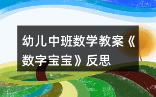 幼兒中班數(shù)學(xué)教案《數(shù)字寶寶》反思