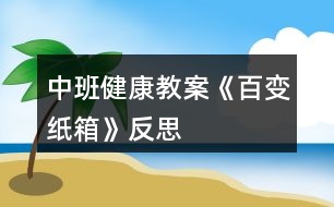 中班健康教案《百變紙箱》反思