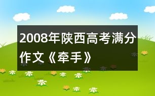 2008年陜西高考滿分作文《牽手》