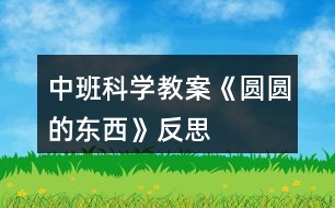 中班科學教案《圓圓的東西》反思