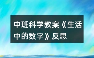 中班科學(xué)教案《生活中的數(shù)字》反思