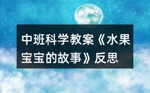 中班科學教案《水果寶寶的故事》反思