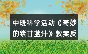 中班科學活動《奇妙的紫甘藍汁》教案反思