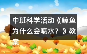 中班科學活動《鯨魚為什么會噴水？》教案