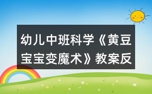 幼兒中班科學《黃豆寶寶變魔術(shù)》教案反思