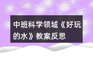 中班科學領域《好玩的水》教案反思