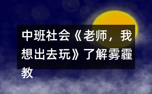 中班社會(huì)《老師，我想出去玩》（了解霧霾）教案反思