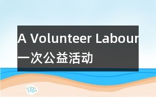 A Volunteer Labour（一次公益活動）