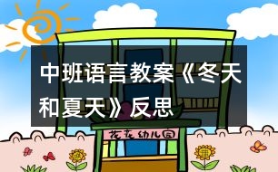 中班語(yǔ)言教案《冬天和夏天》反思