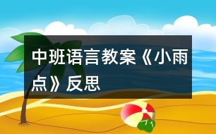 中班語(yǔ)言教案《小雨點(diǎn)》反思