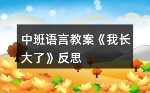 中班語言教案《我長大了》反思