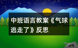 中班語(yǔ)言教案《氣球逃走了》反思