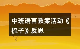 中班語言教案活動《梳子》反思