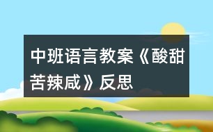 中班語言教案《酸甜苦辣咸》反思